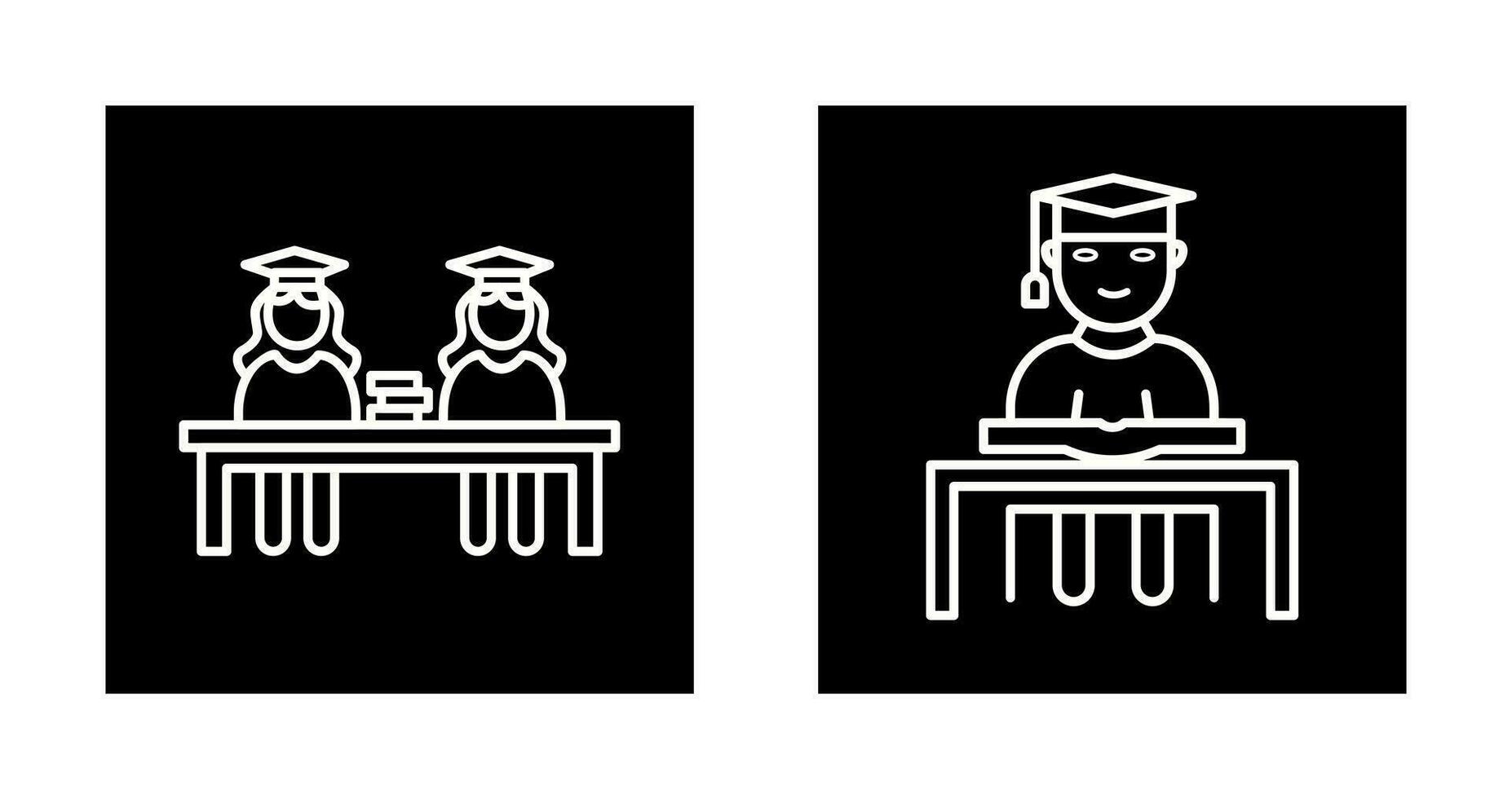 Combined Study and Studying on Desk Icon vector