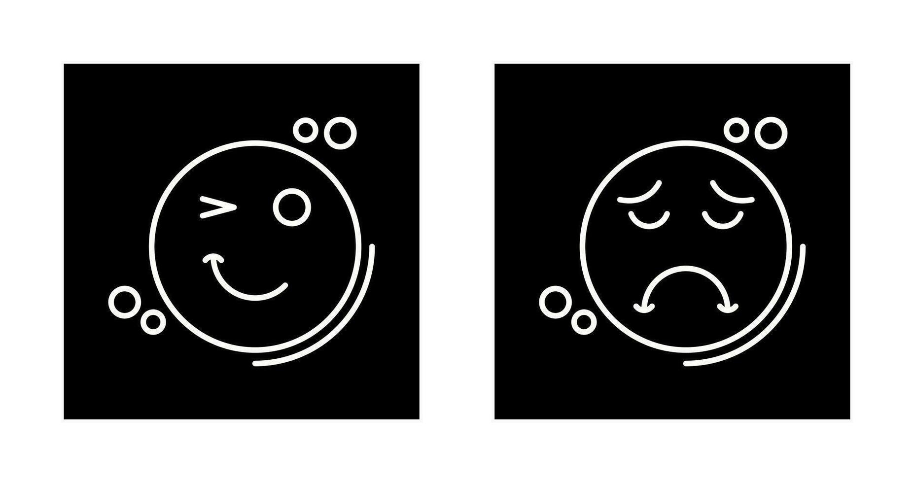 Wink and Sad Icon vector