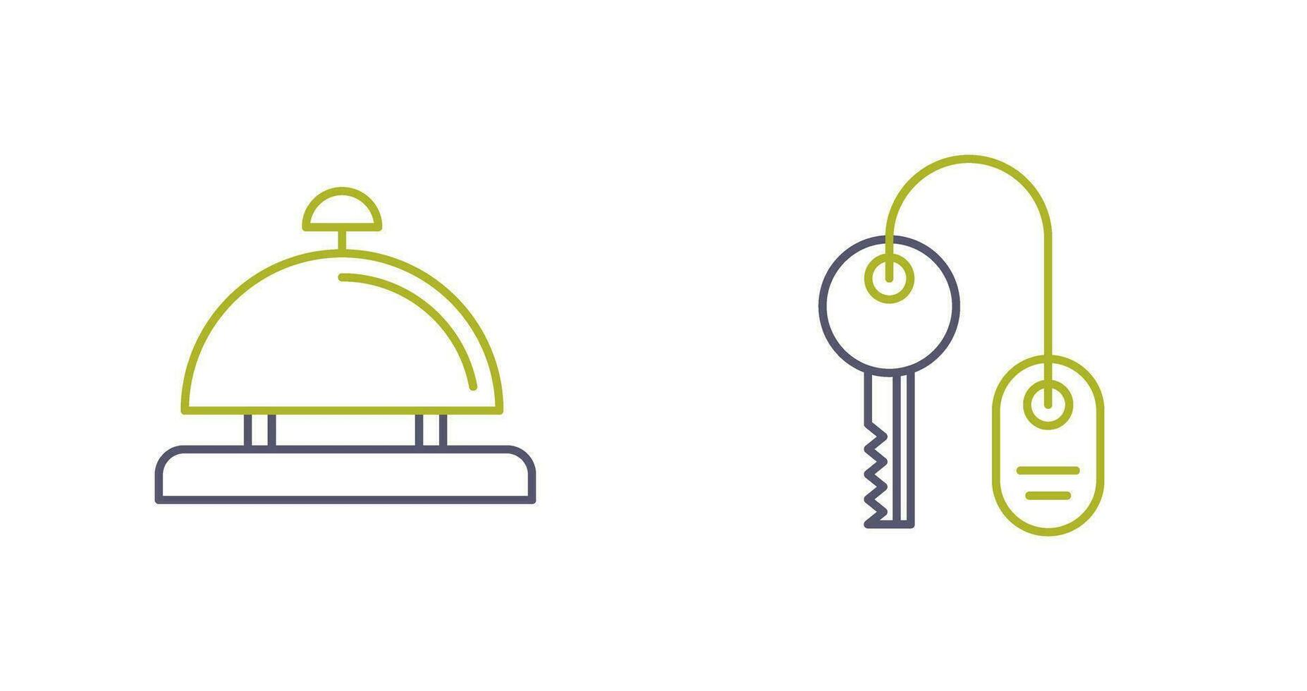 Room key and Desk Bell Icon vector