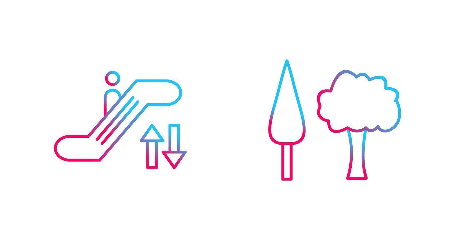 Escalator and Trees Icon vector
