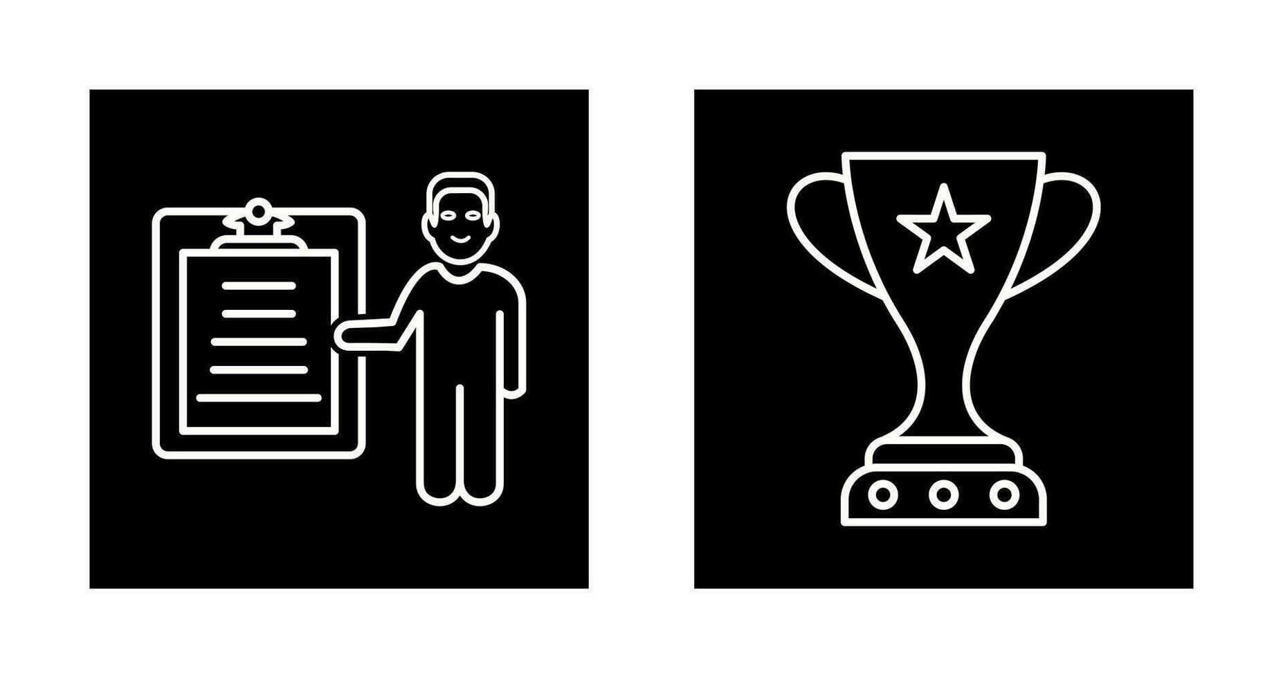 Winner and Male Presenter Icon vector