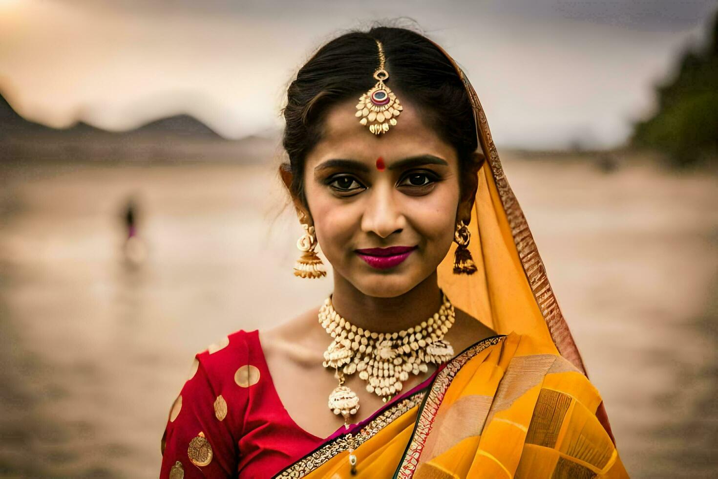 a beautiful indian woman in traditional attire. AI-Generated photo