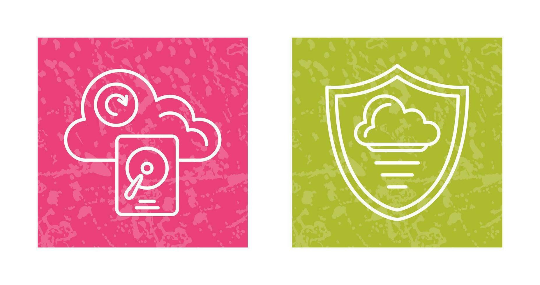 Shield and Hard Drive Icon vector