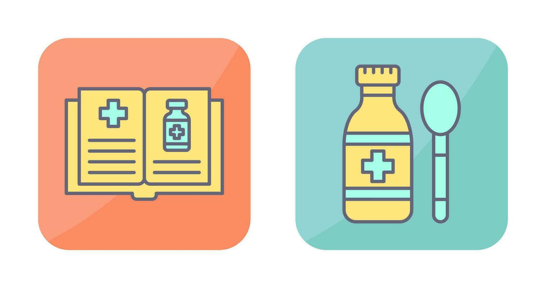 Medical Book and Syrup Icon vector