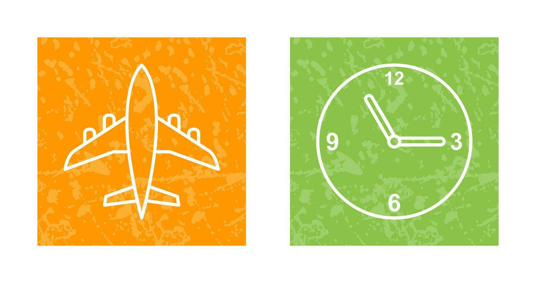 avión y hora icono vector