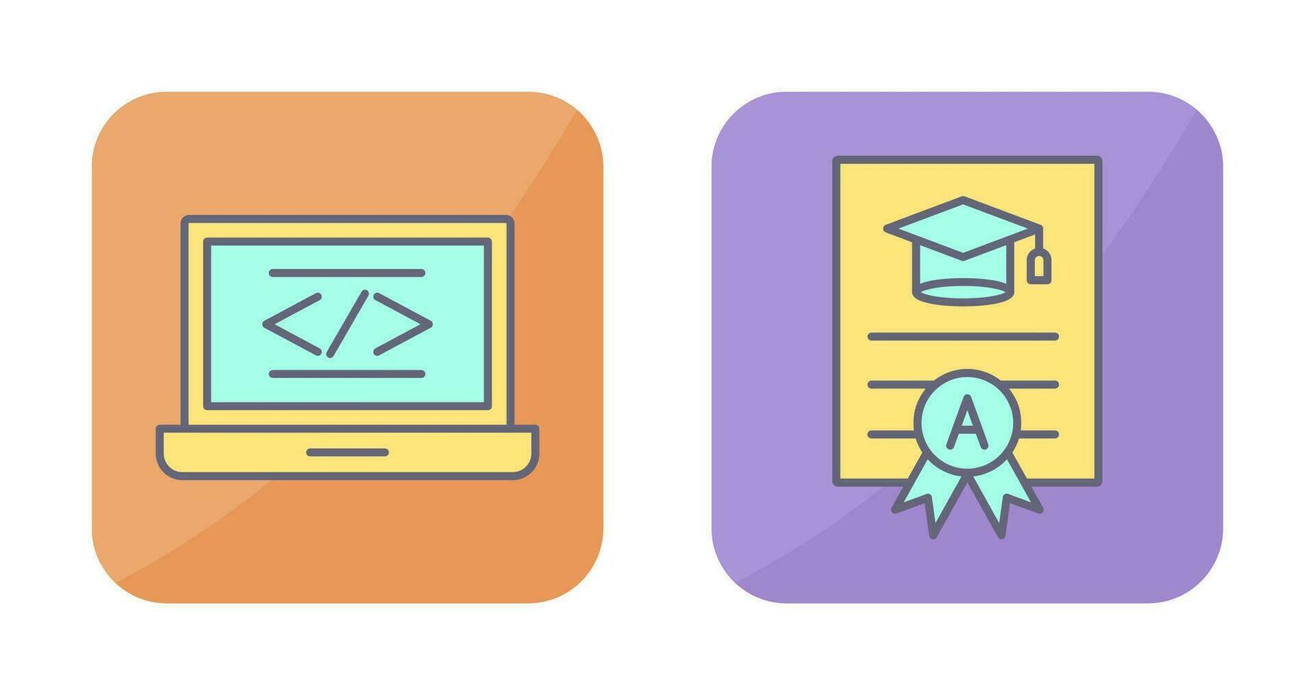 Coding and Report Card Icon vector