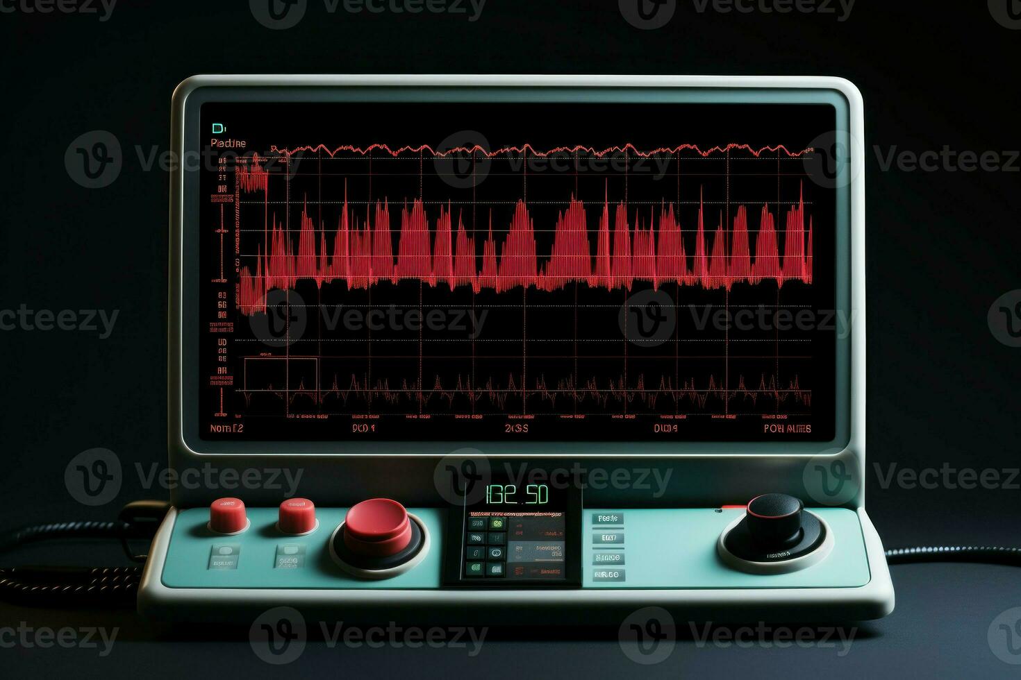 Antiquated Ekg old monitor. Generate Ai photo