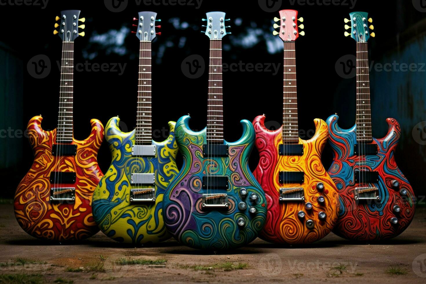 rítmico tambores guitarras colores. generar ai foto