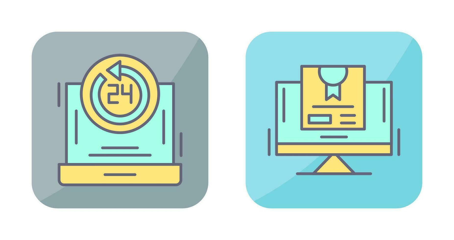 24h Support and New Lable Icon vector