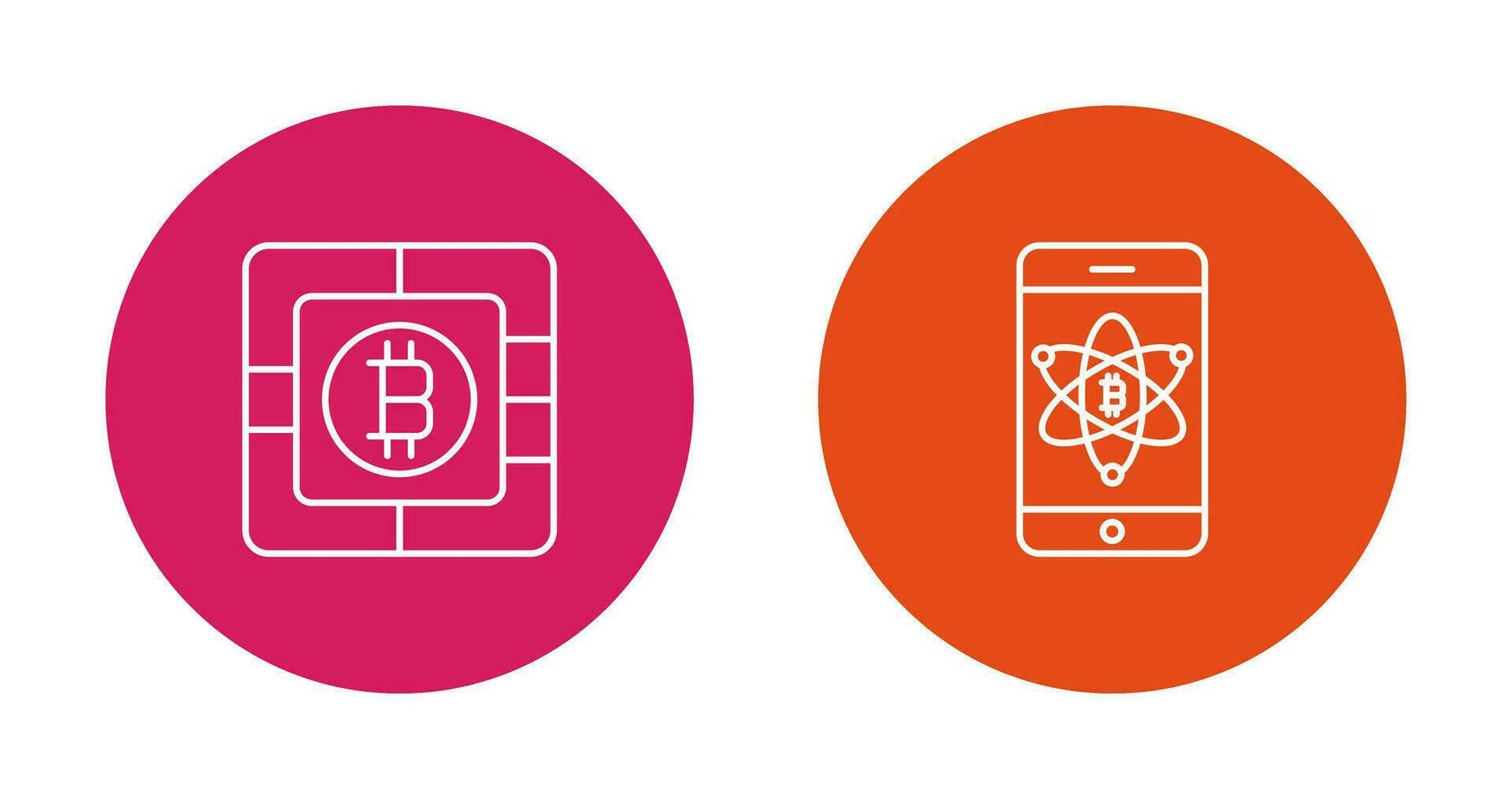 Bitcoin Chip and Mobile Icon vector