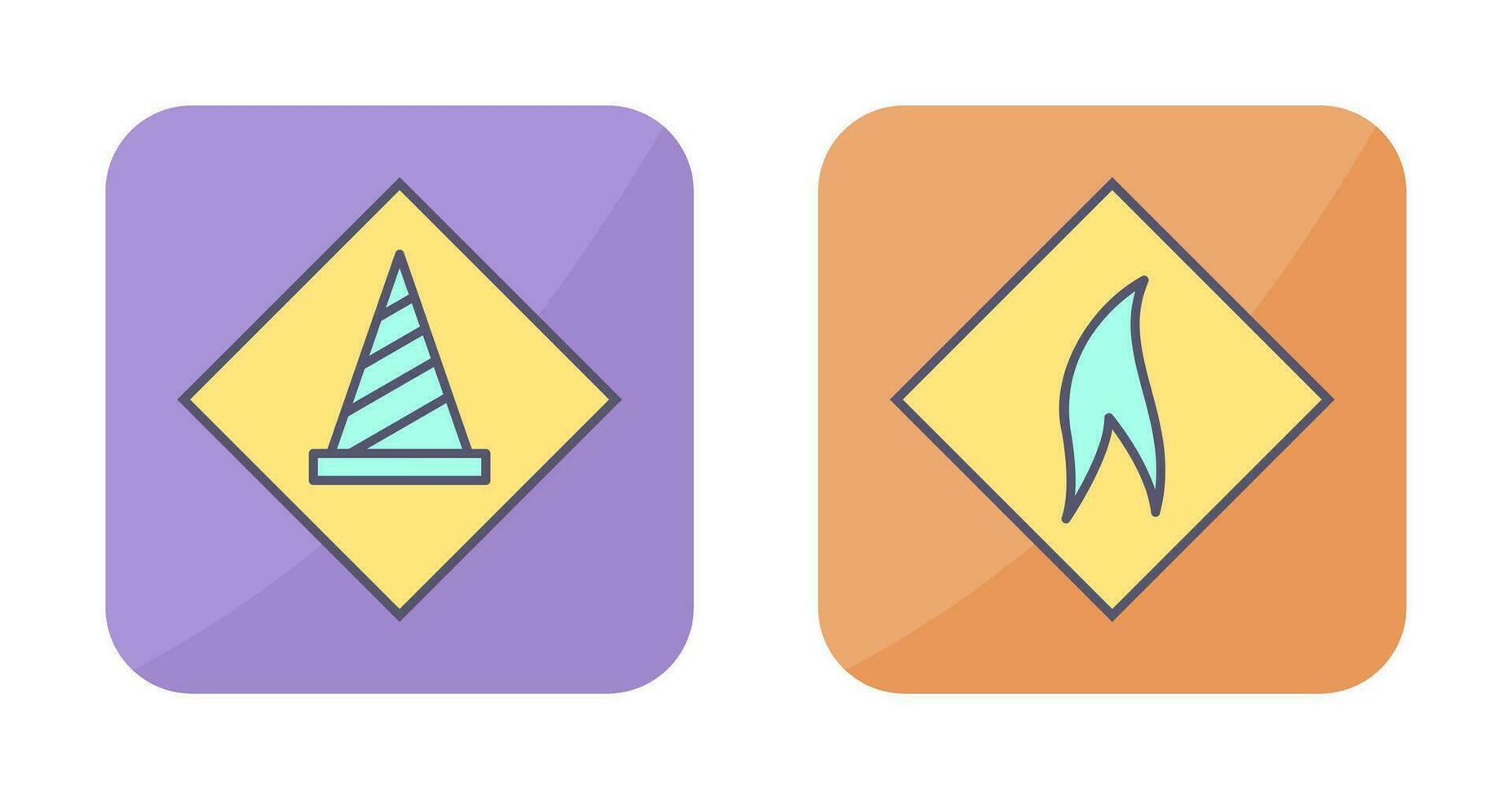 under construction and flammable material  Icon vector