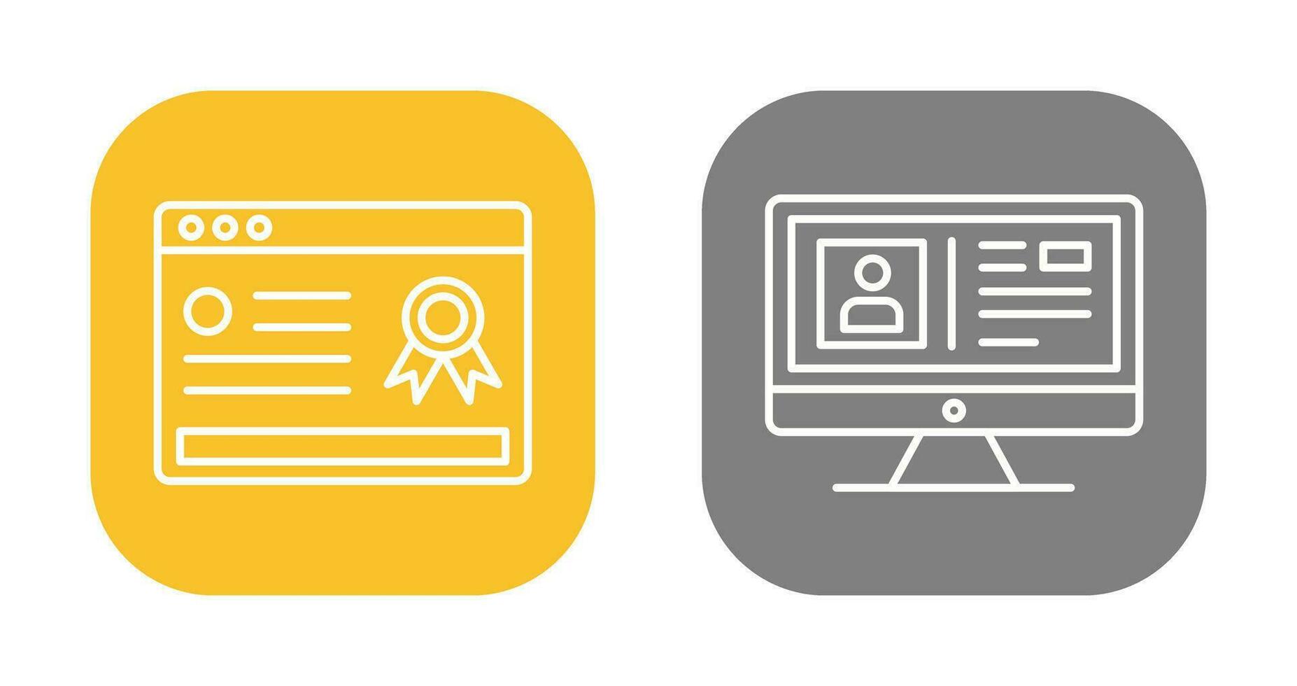 Online Certificate and Profile Icon vector