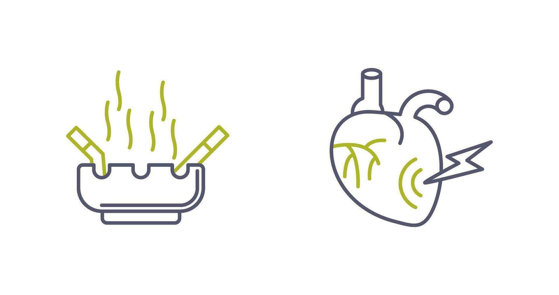 Heart Attack and hashtray Icon vector