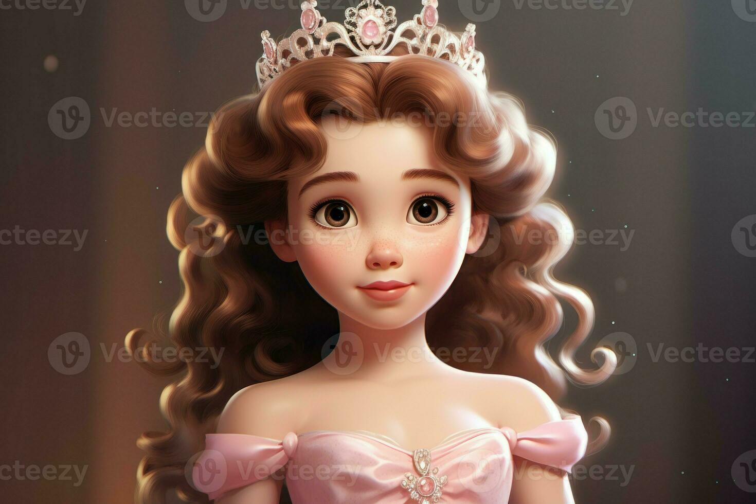 Delightful Cute girl princess. Generate Ai photo