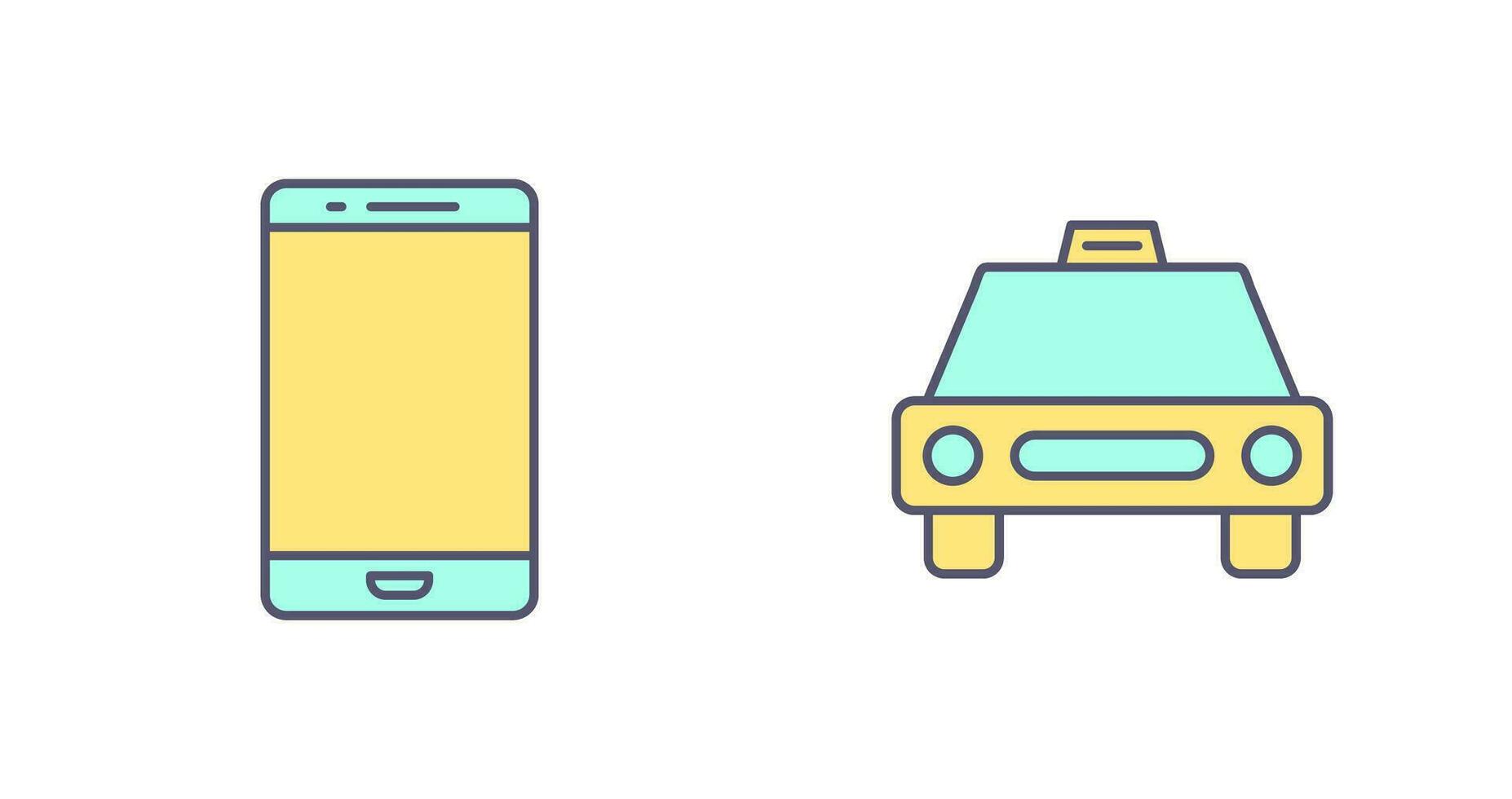 cell phone and cab  Icon vector