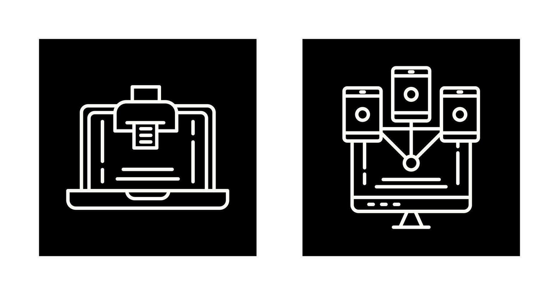 Print and Computer  Icon vector