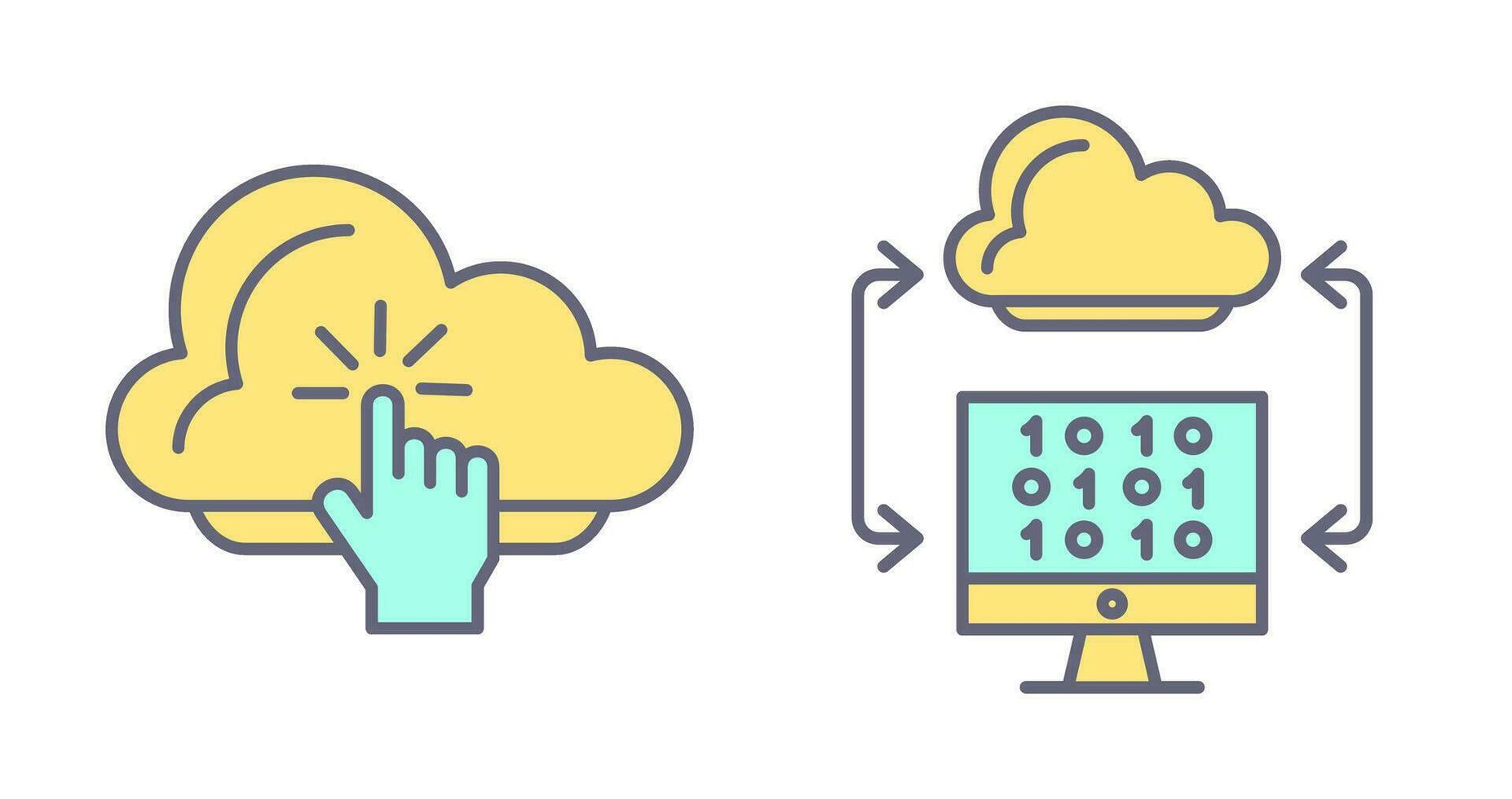 Cloud Computing and Cloud Coding Icon vector