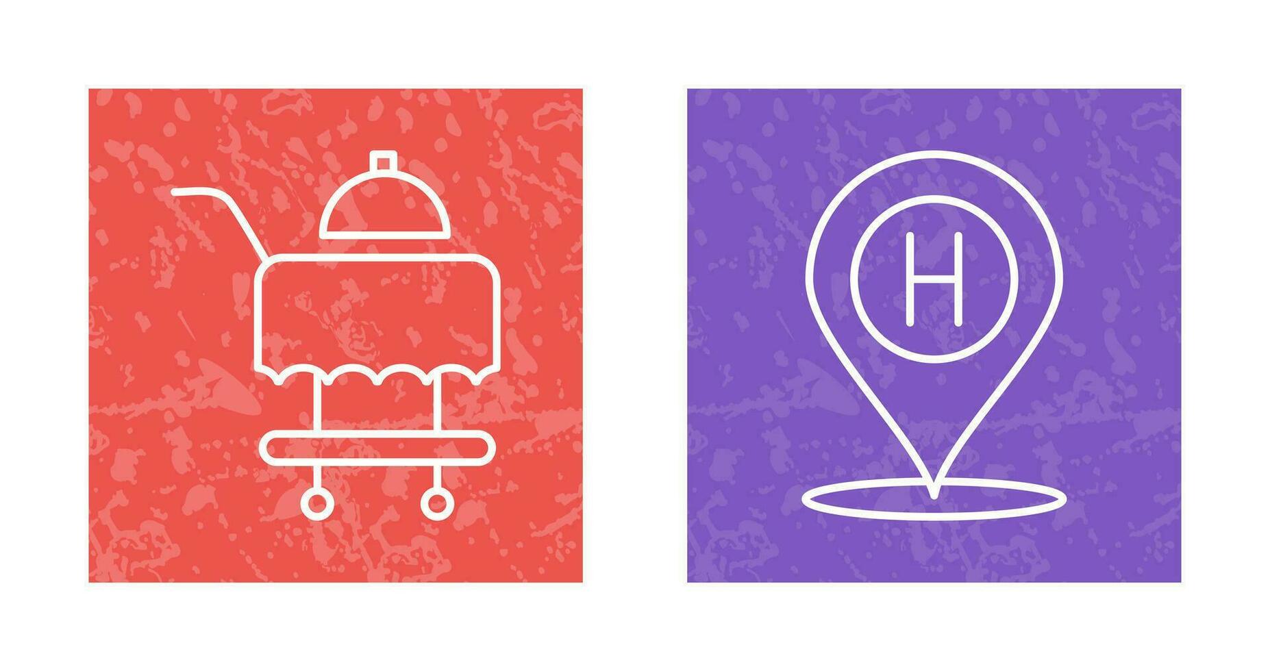 Room Service and Hotel Location Icon vector