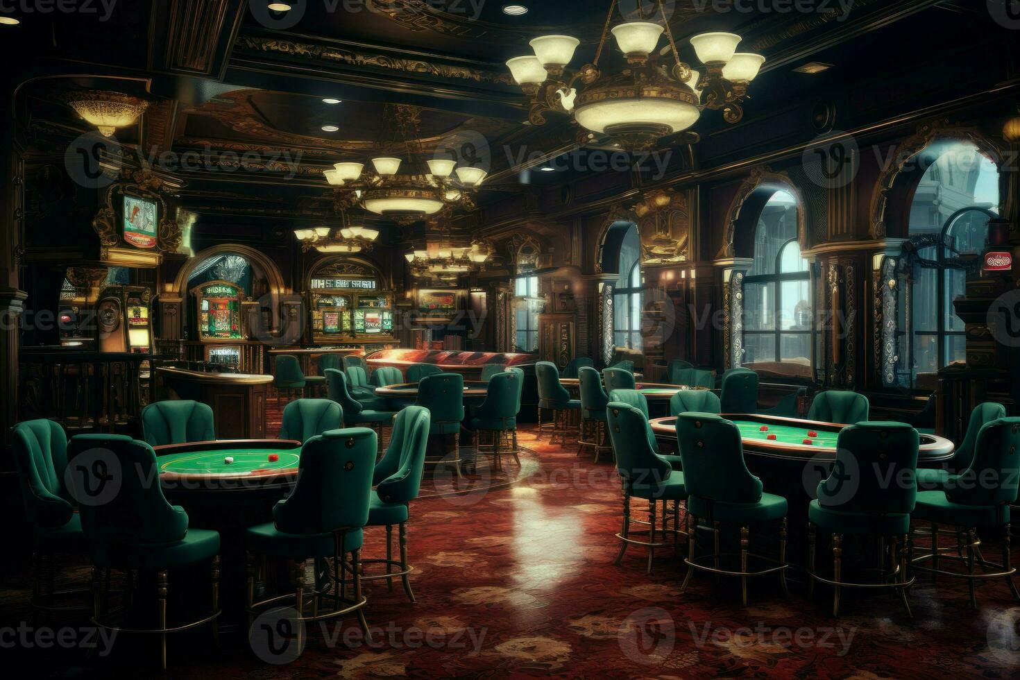 Luxurious Casino interior. Generate Ai photo