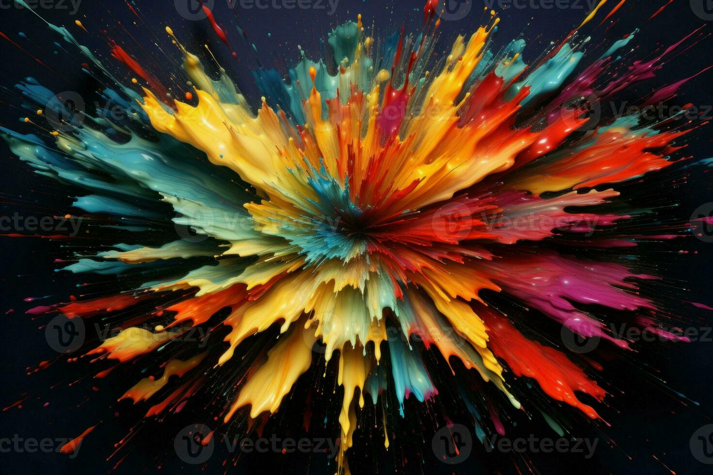 Luminous Space colorful explosion. Powder color smoke photo
