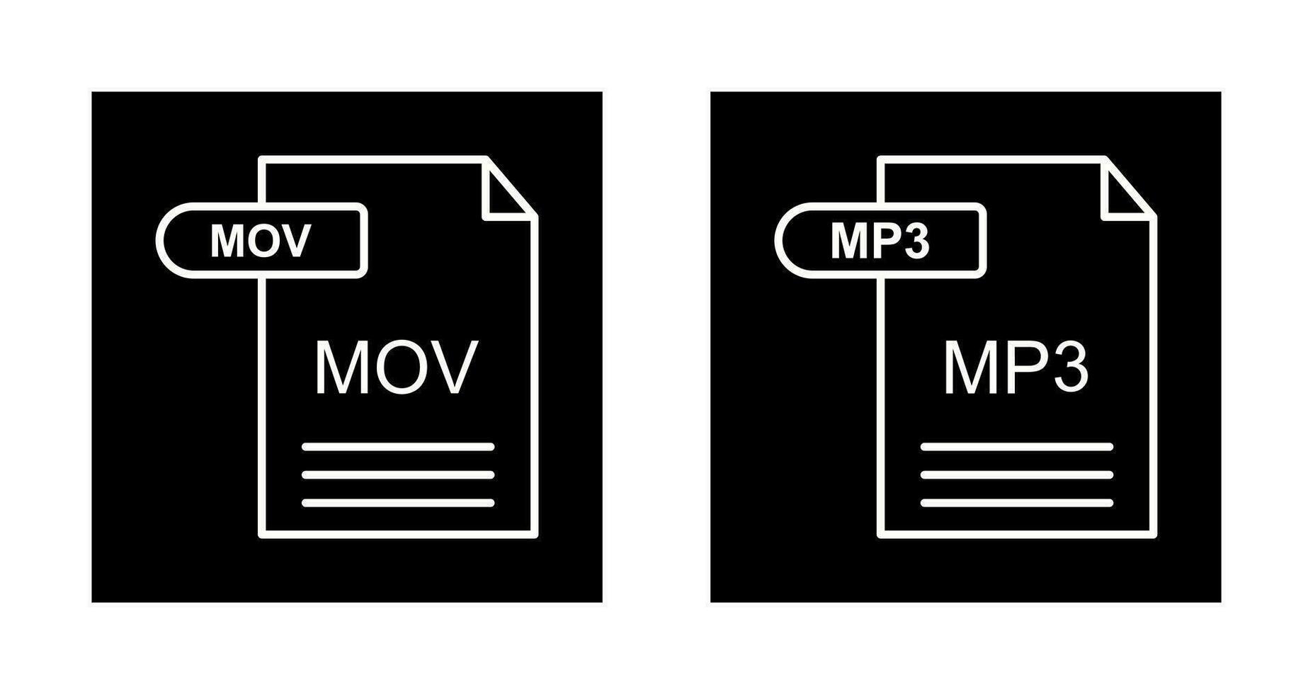 MOV and MP3 Icon vector
