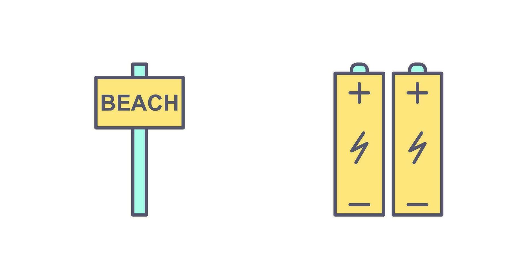 beach sign and batteries  Icon vector