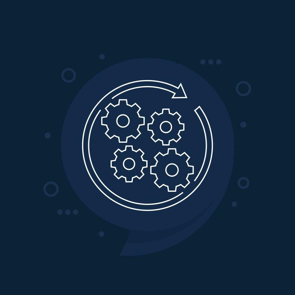 operation, implement a project line icon, vector