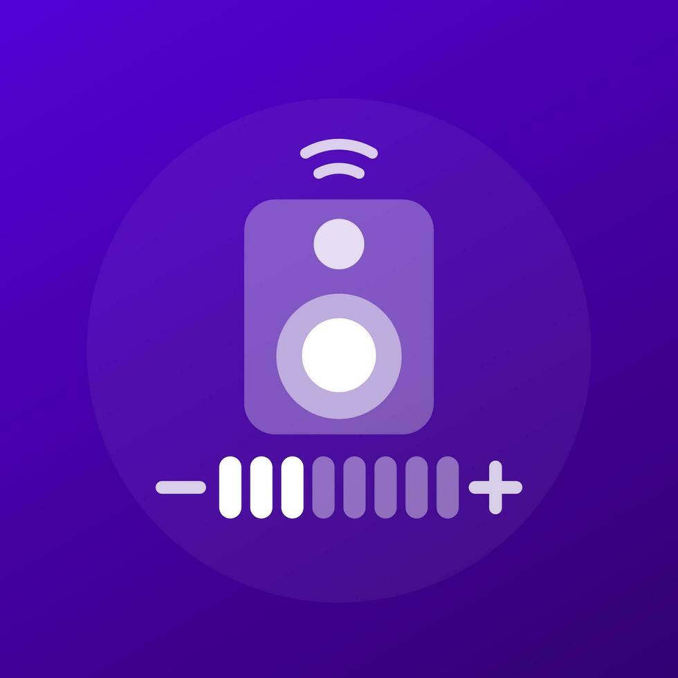 Smart speaker volume control vector icon