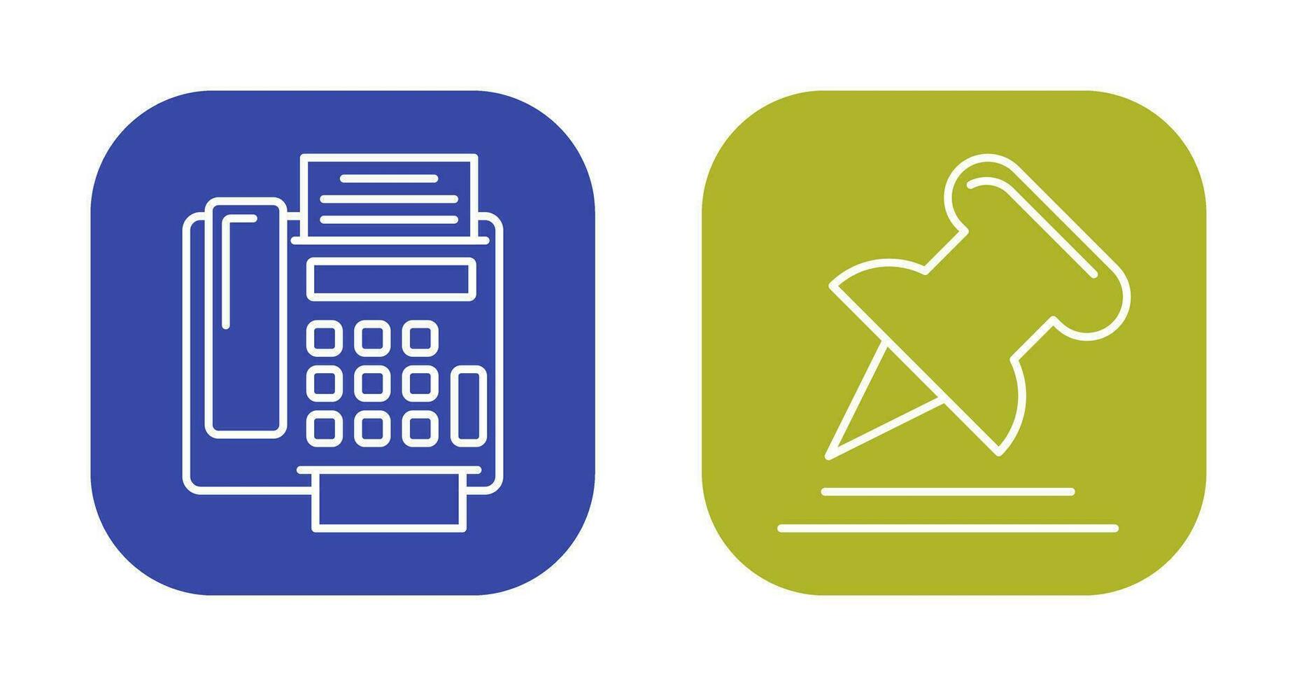 Fax Machine and Pin Icon vector