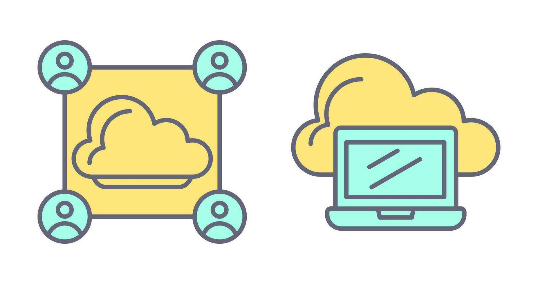 Network and Laptop Icon vector