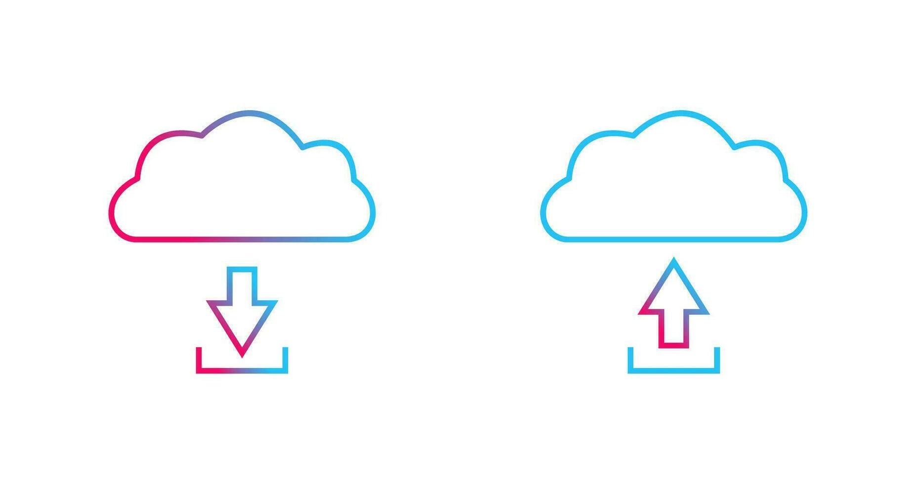 download from cloud upload to cloud  Icon vector