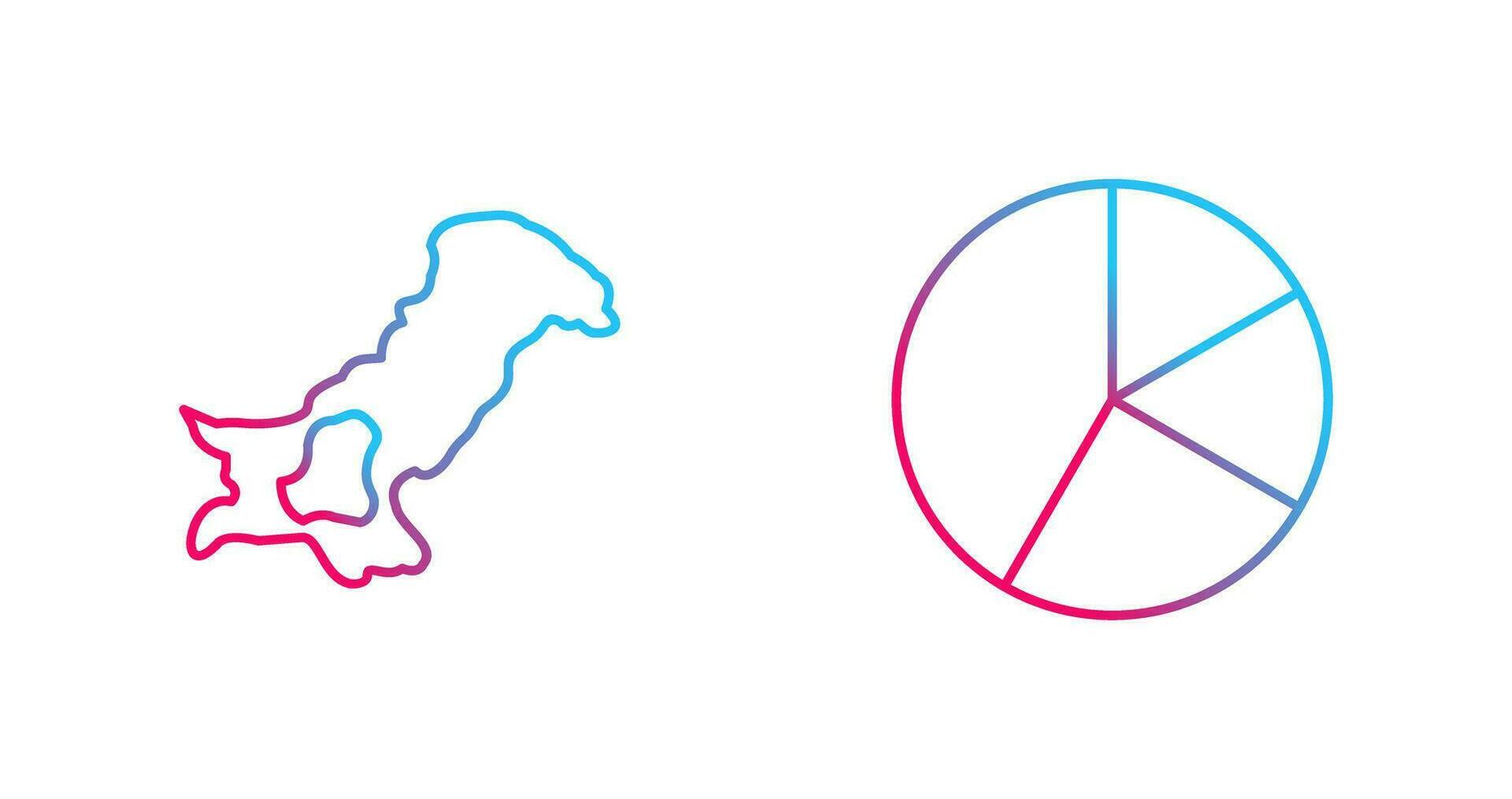Map and Pie Icon vector