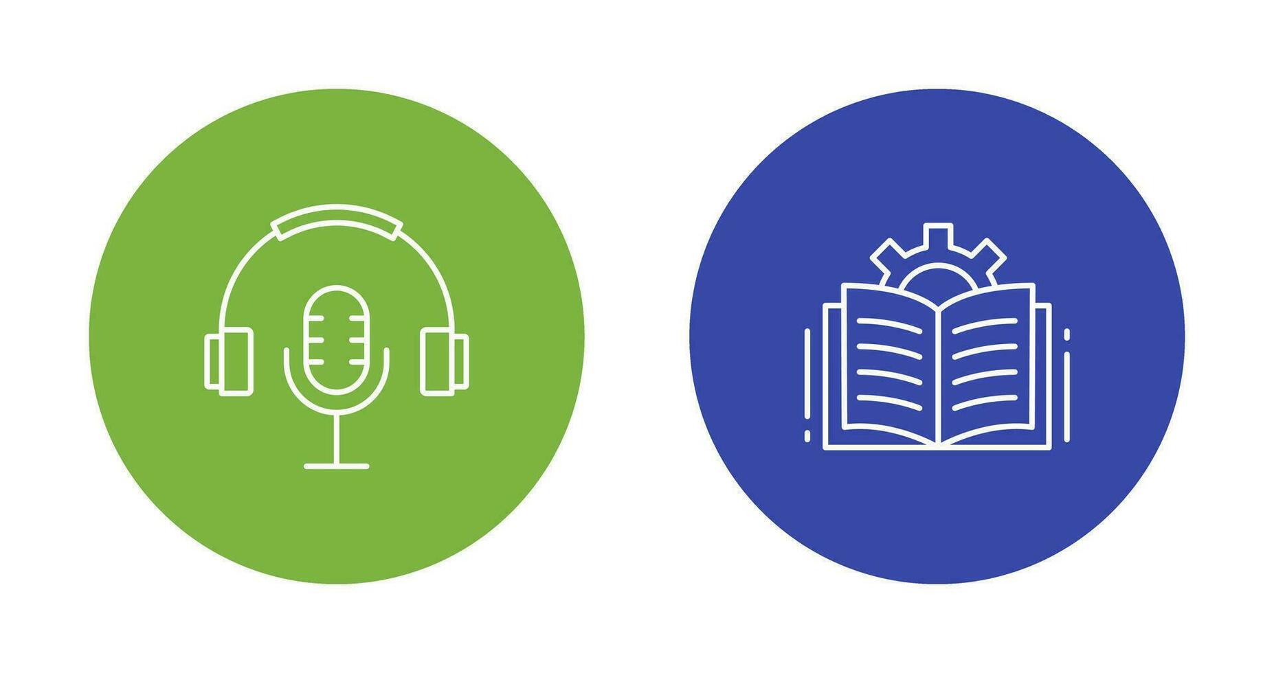 Podcast and Open Book Icon vector