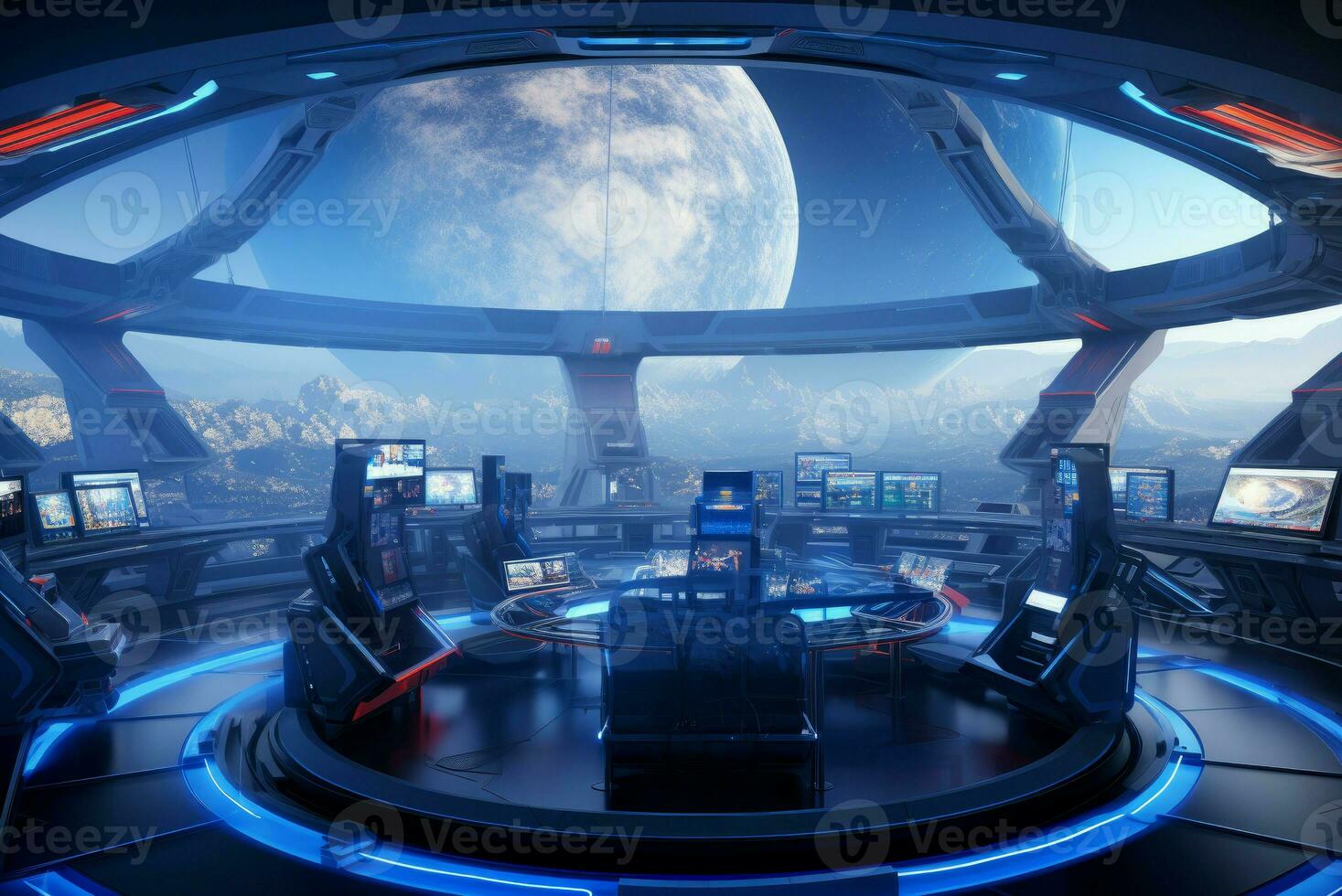 Ultra-modern Futuristic spaceship. Generate Ai photo