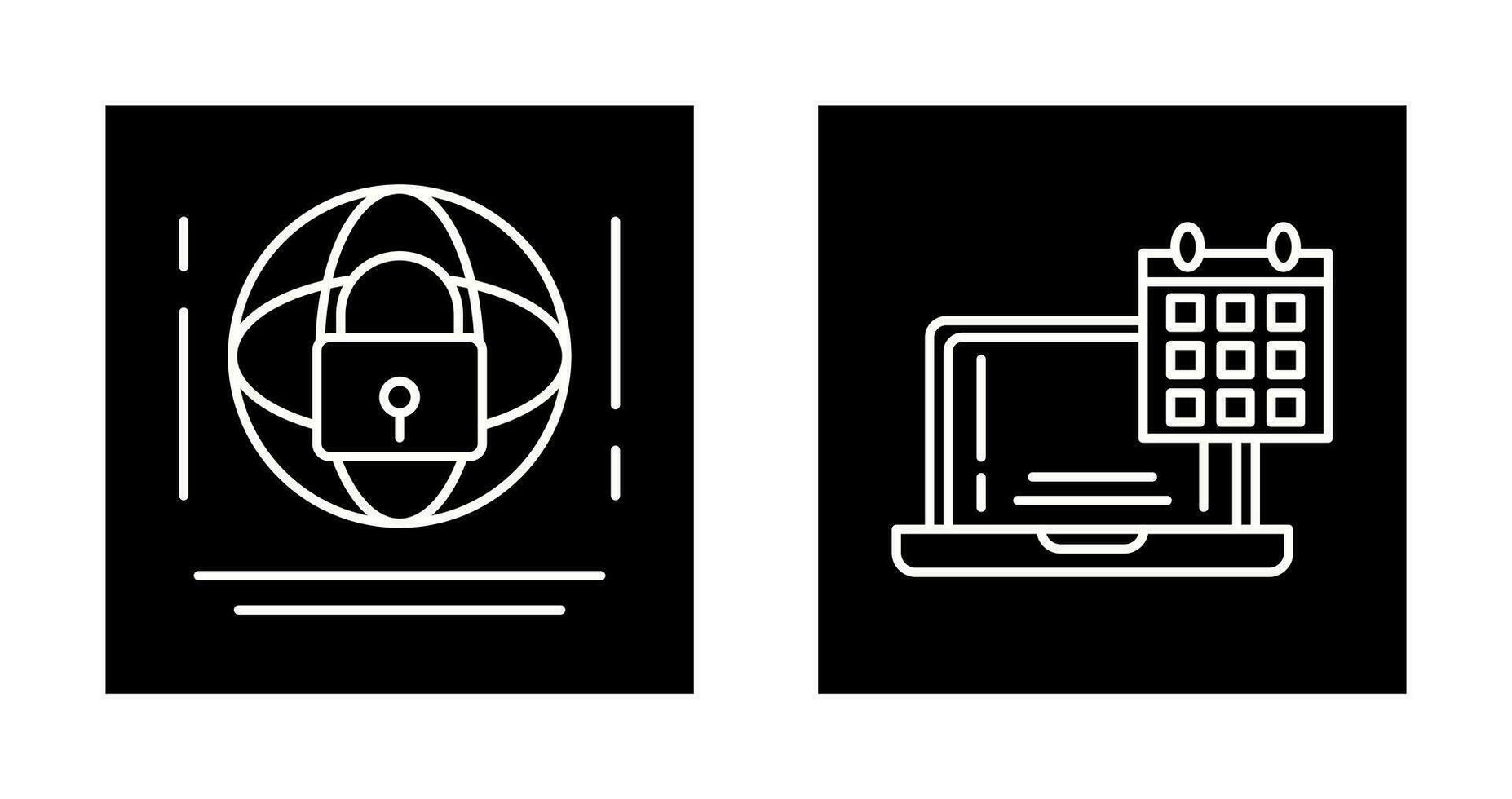 Internet Security and Calendar Icon vector