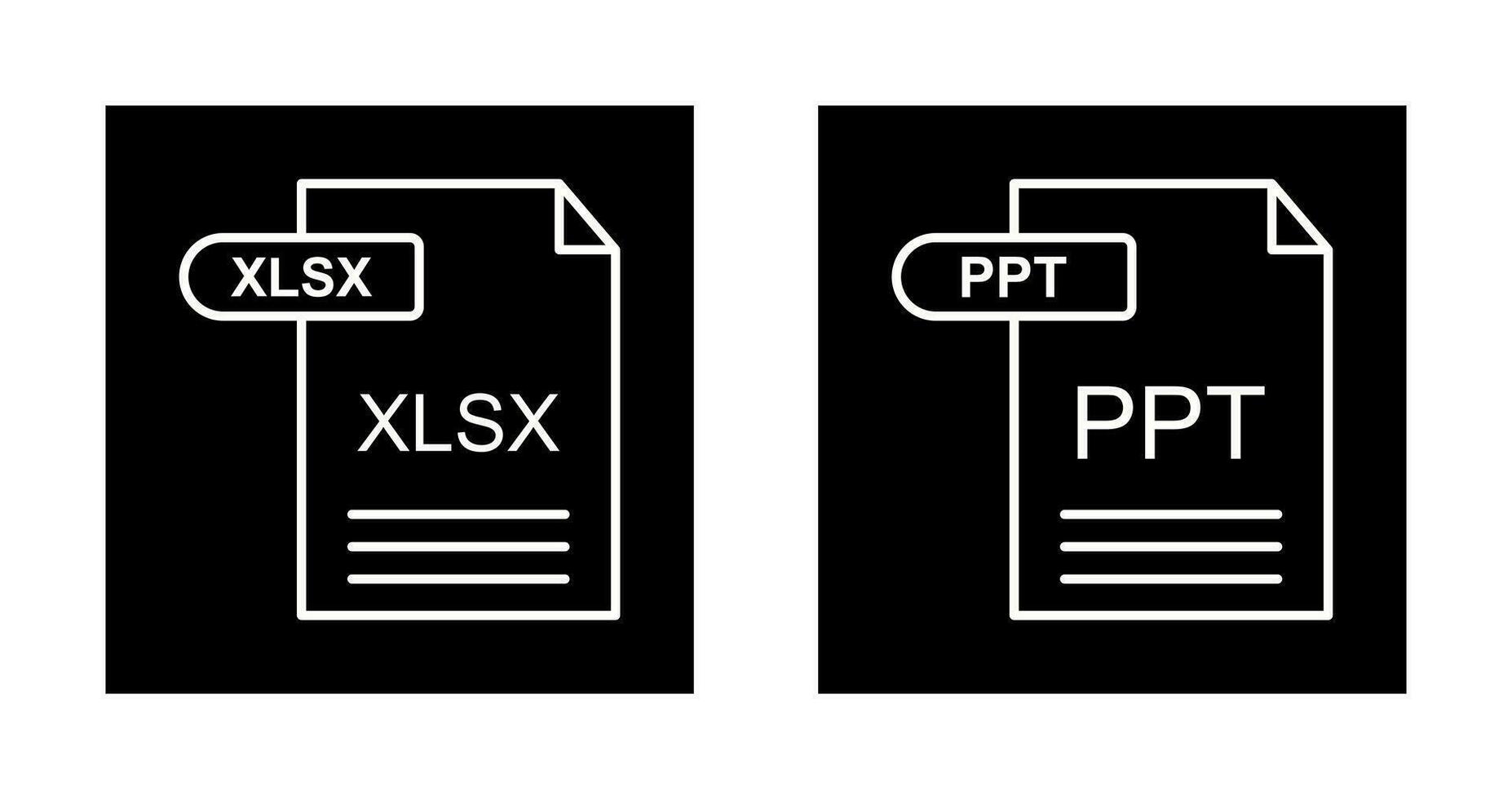 XLSX and PPT Icon vector