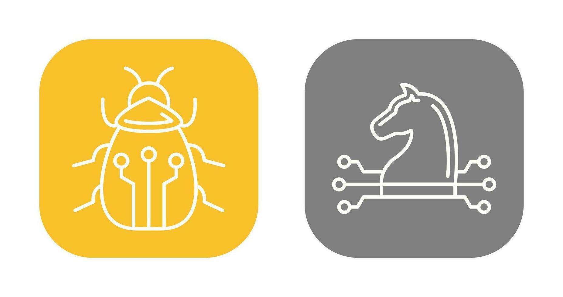 Bug and Trojan Icon vector