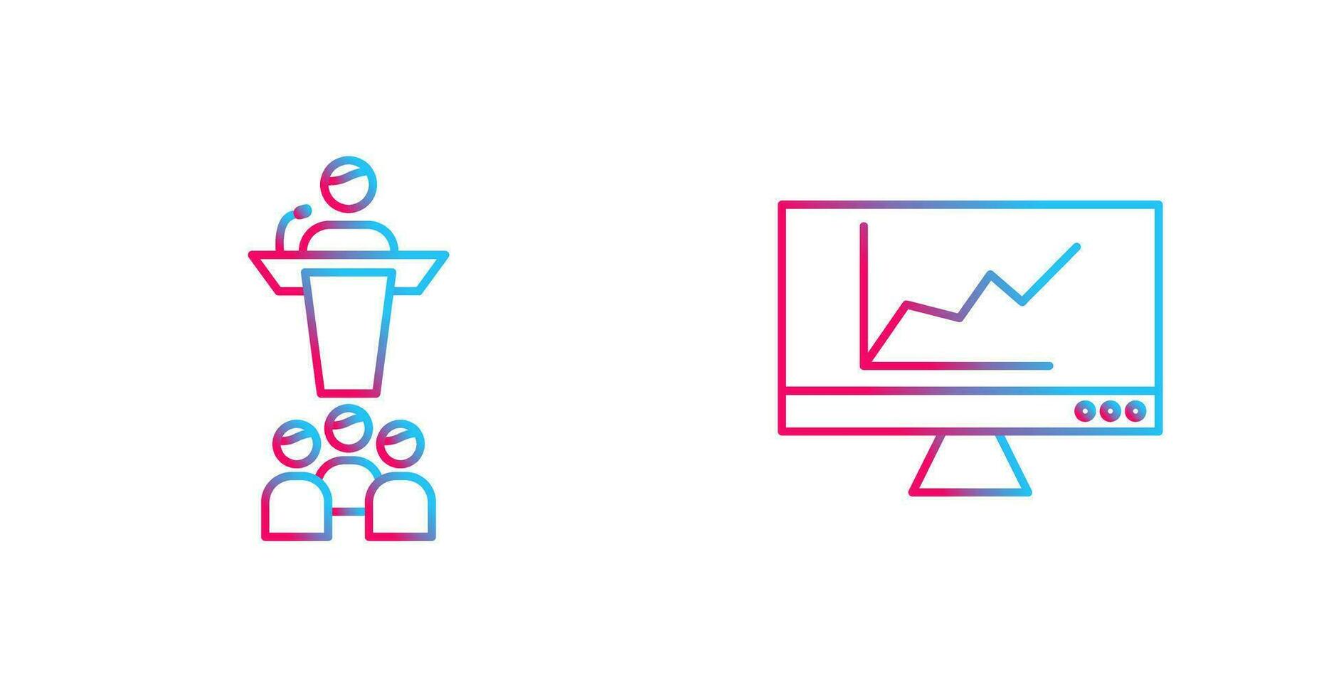 Online Graph and Seminar Icon vector