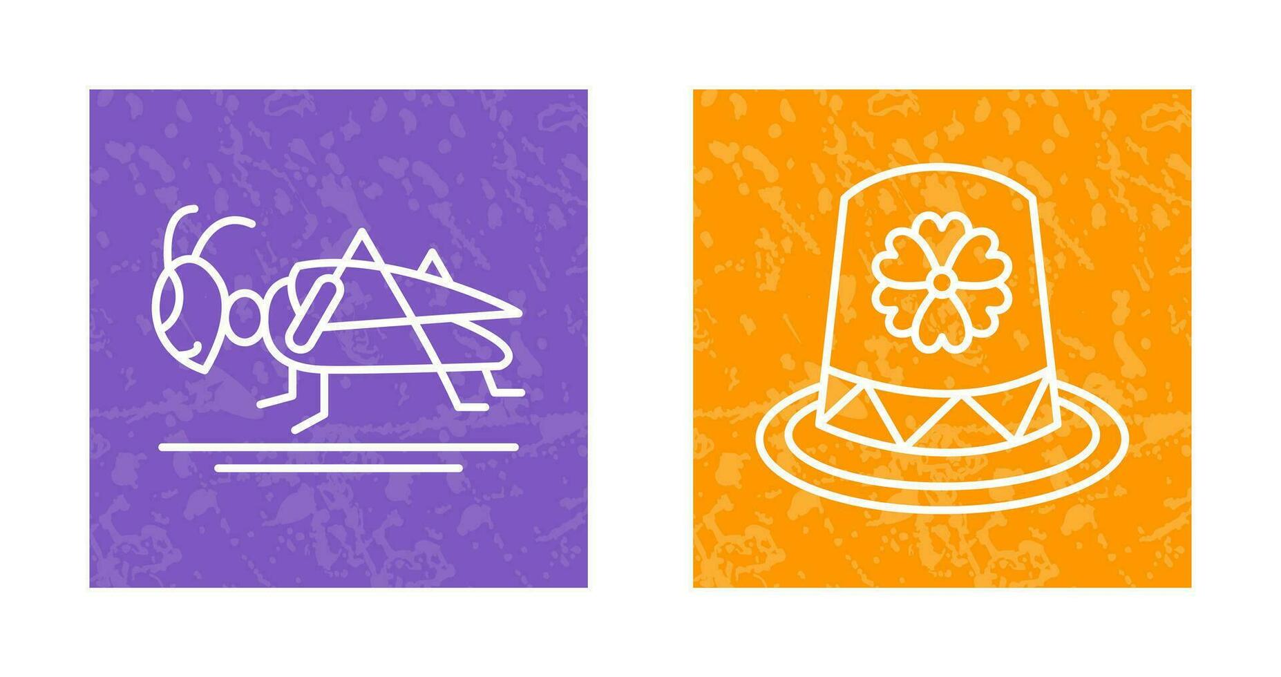 Grasshopper and Hat Icon vector