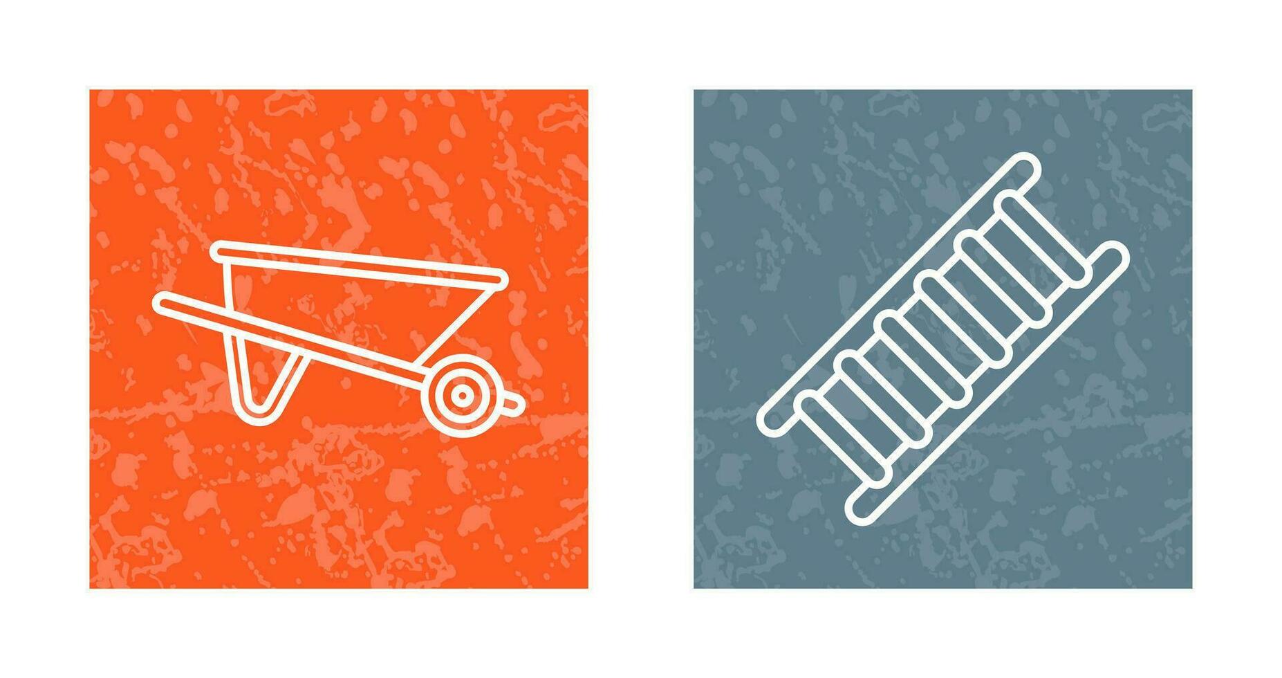Wheelbarrow and ladder Icon vector