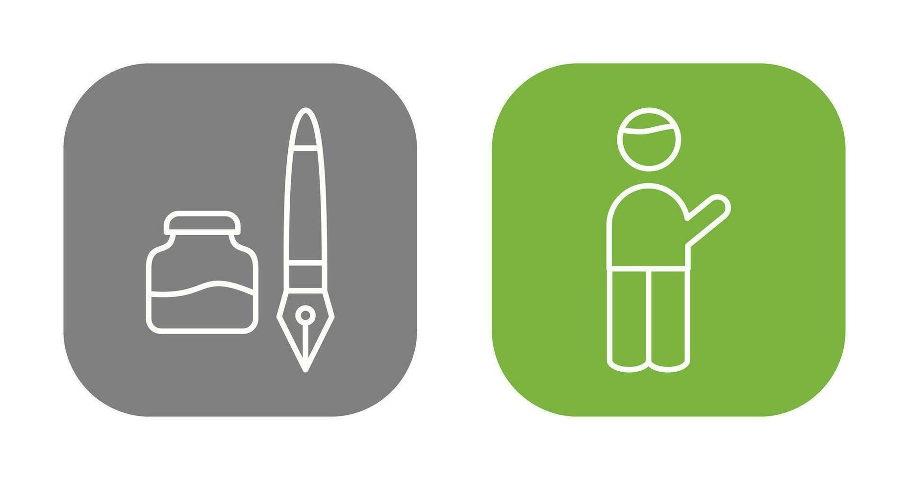 Ink and Pen and Museum Guide Icon vector