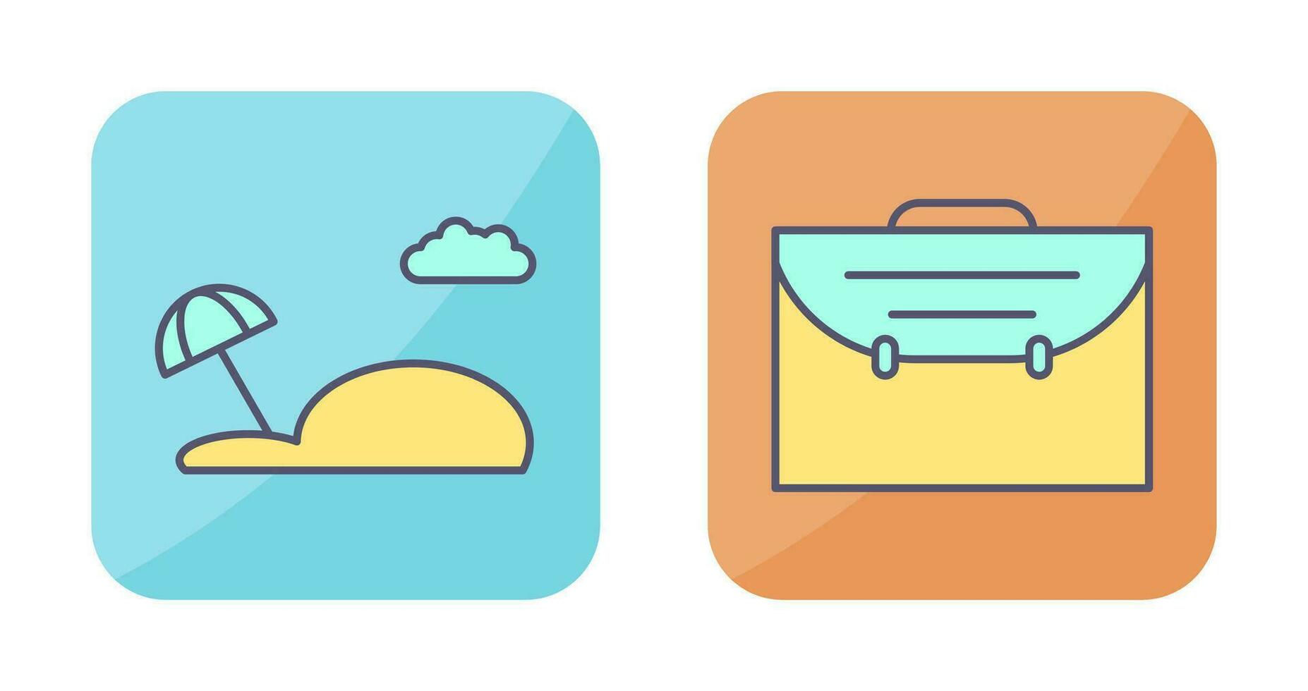 Beach and Suitcase Icon vector