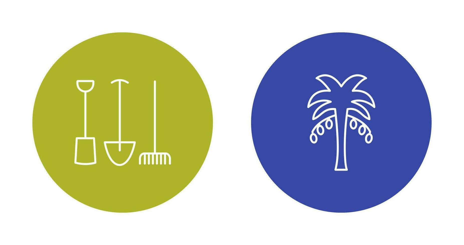 Gardening Tools and Palm tree Icon vector