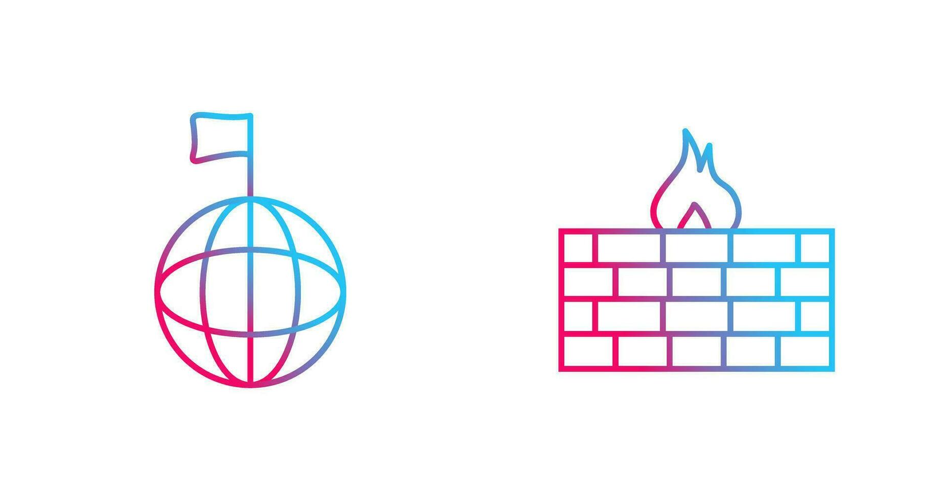 global signal and firewall Icon vector