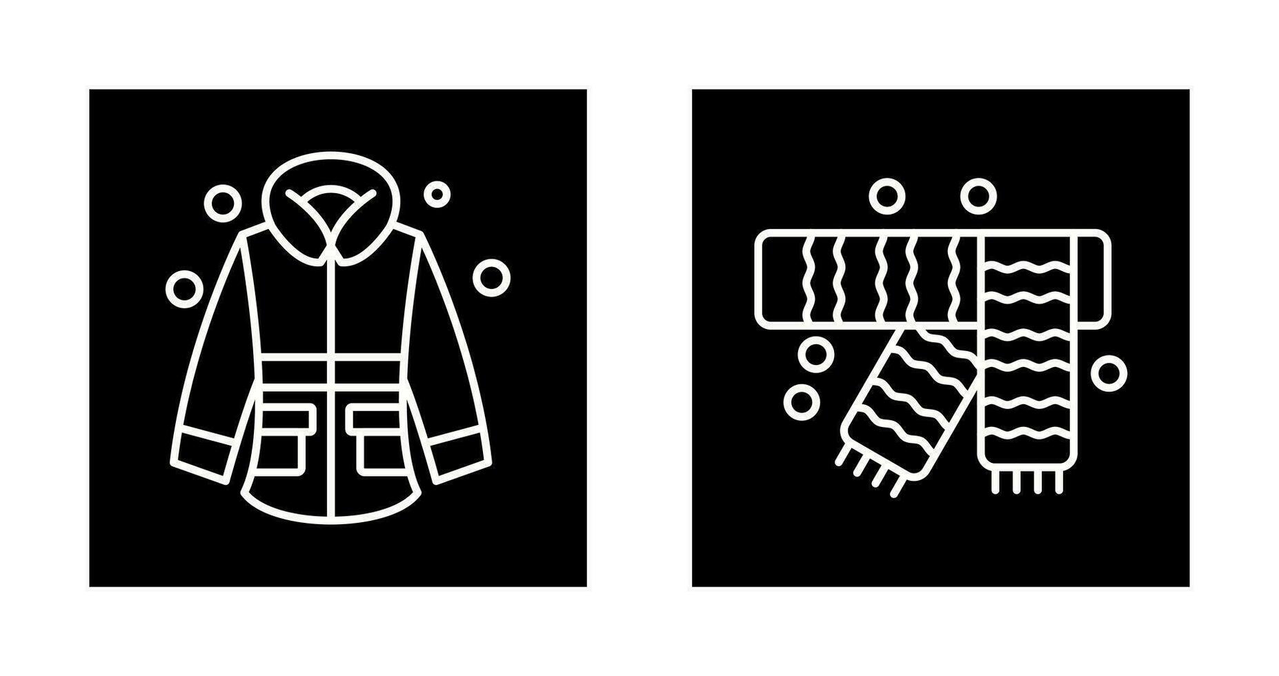 Winter Jacket and Winter Scarf Icon vector