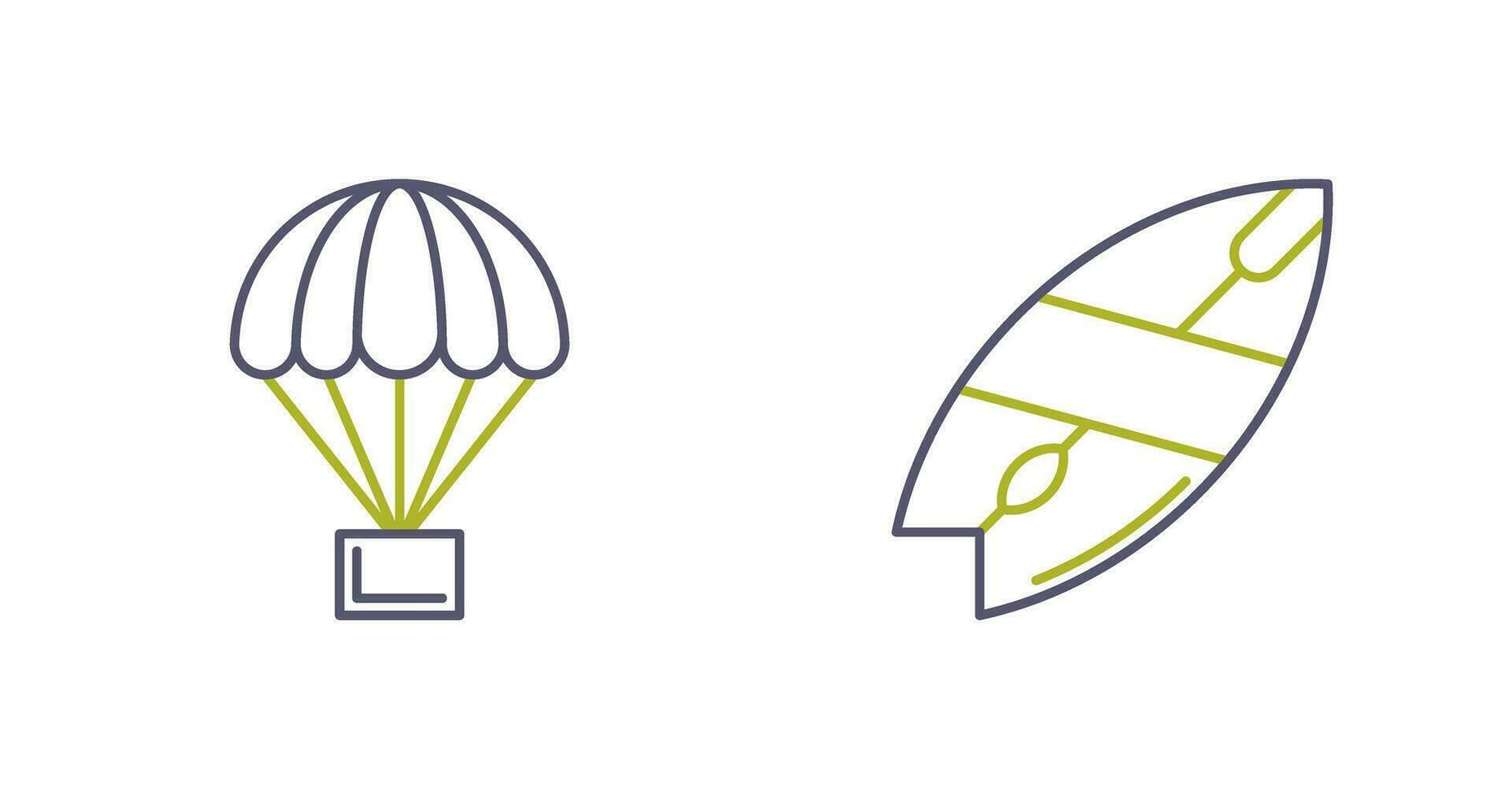 Parachute and Surfboard Icon vector