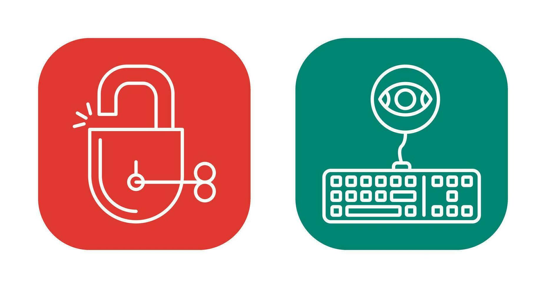 desbloquear y registrador de teclas icono vector