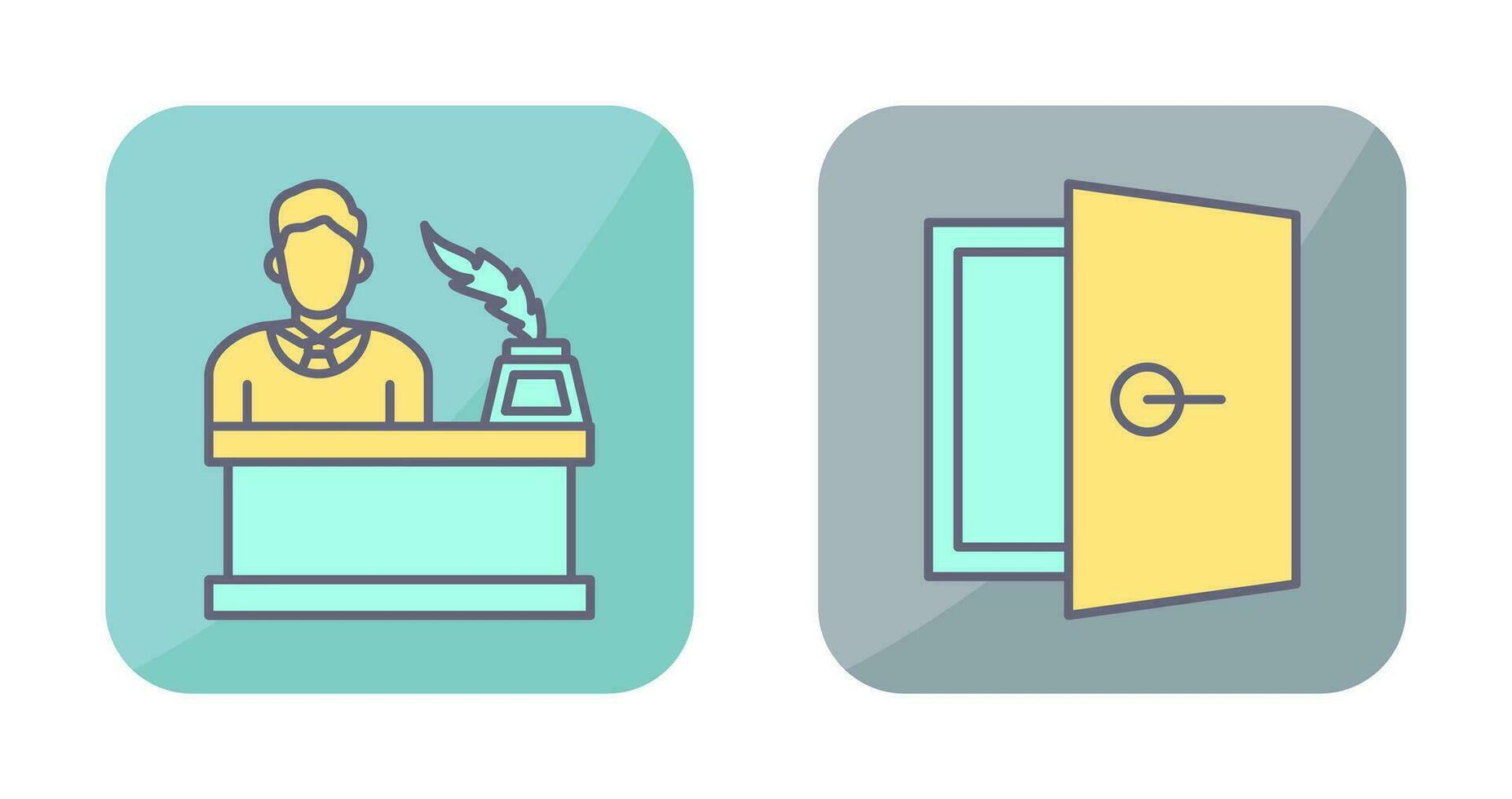 Magistrate and Door Icon vector