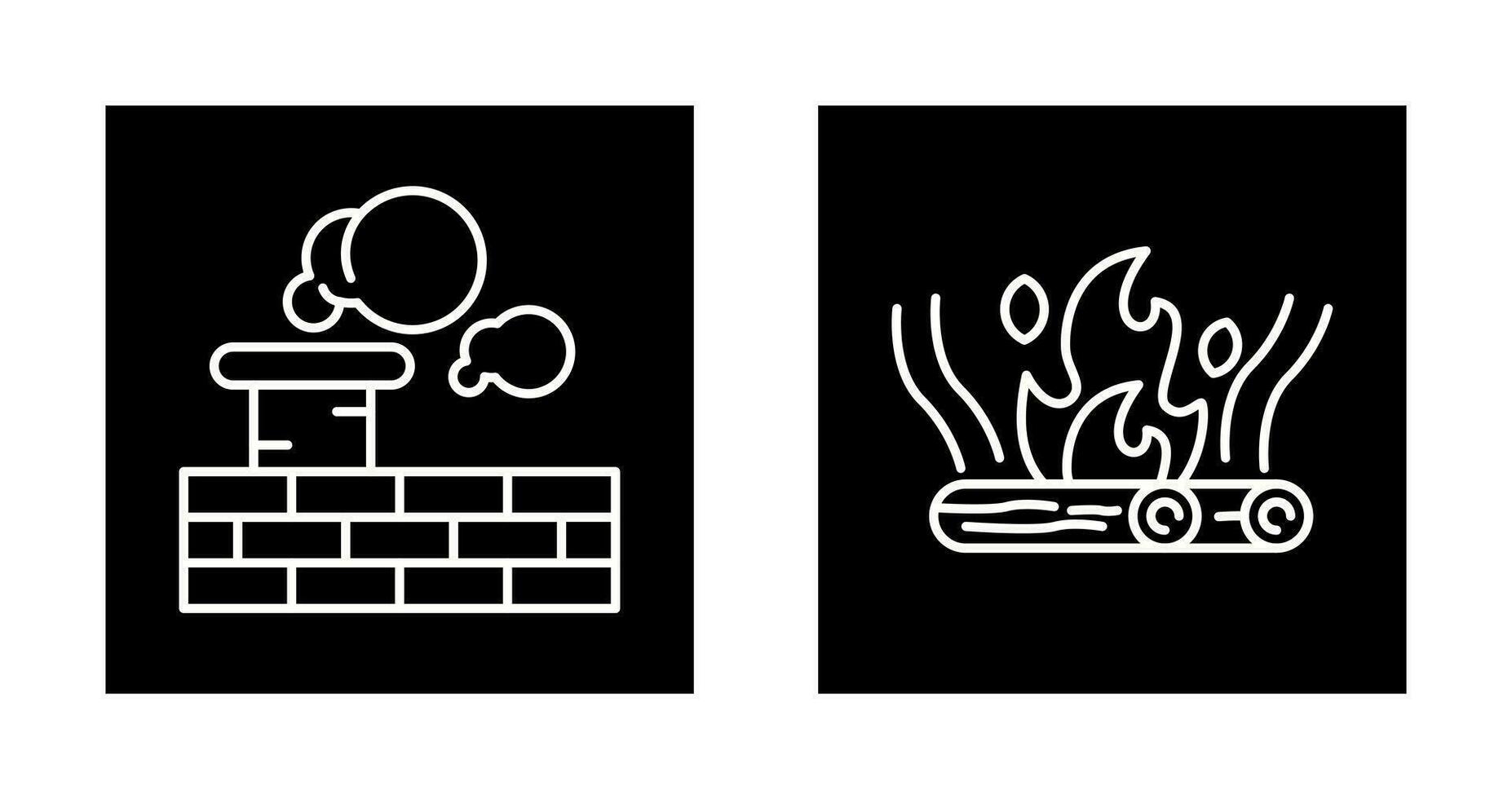 Chimney and Bonfire Icon vector