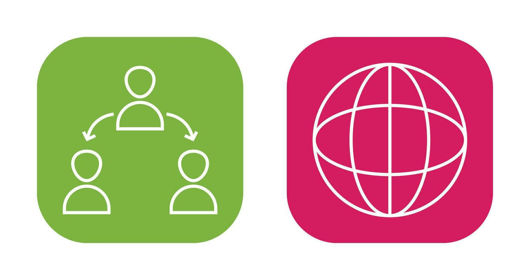 connected user and globe Icon vector